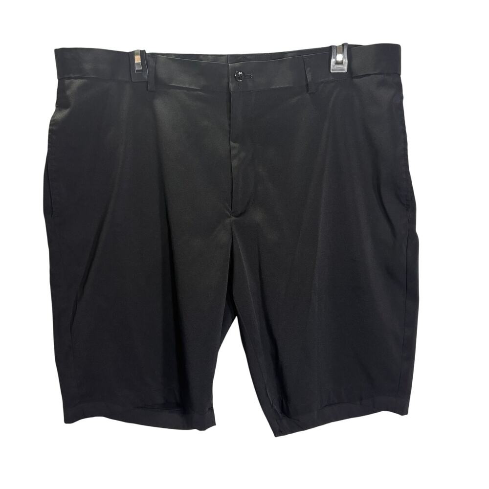 Slazenger Golf Shorts W38 Black Performance Stretch Flat Front Casual Mens